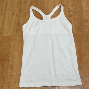 Lululemon Athletica White Ribbed Tank Top